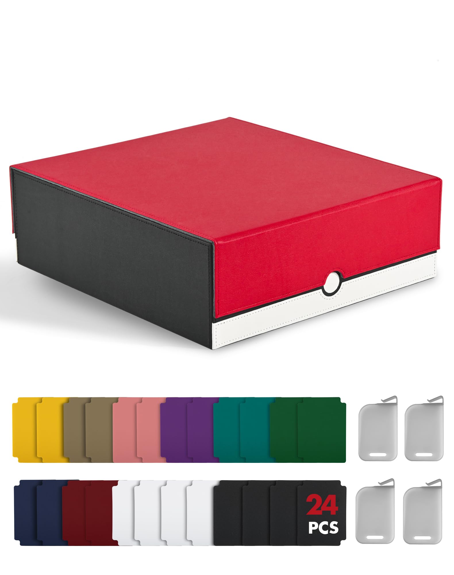Card Storage Box for MTG PTCG, Commander Deck Box Holds 3000+ Cards, Card Storage Case with 4 Stoppers, Card Organizer for TCG Sport Cards