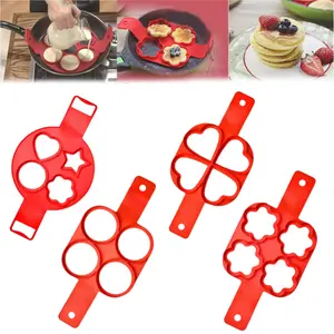 4 Pack Flip And Cook Pancake Maker, Pancake Mold, Flip And Cook Silicone Pancake Maker, Silicone Pancake Molds Fried Egg Mold Reusable