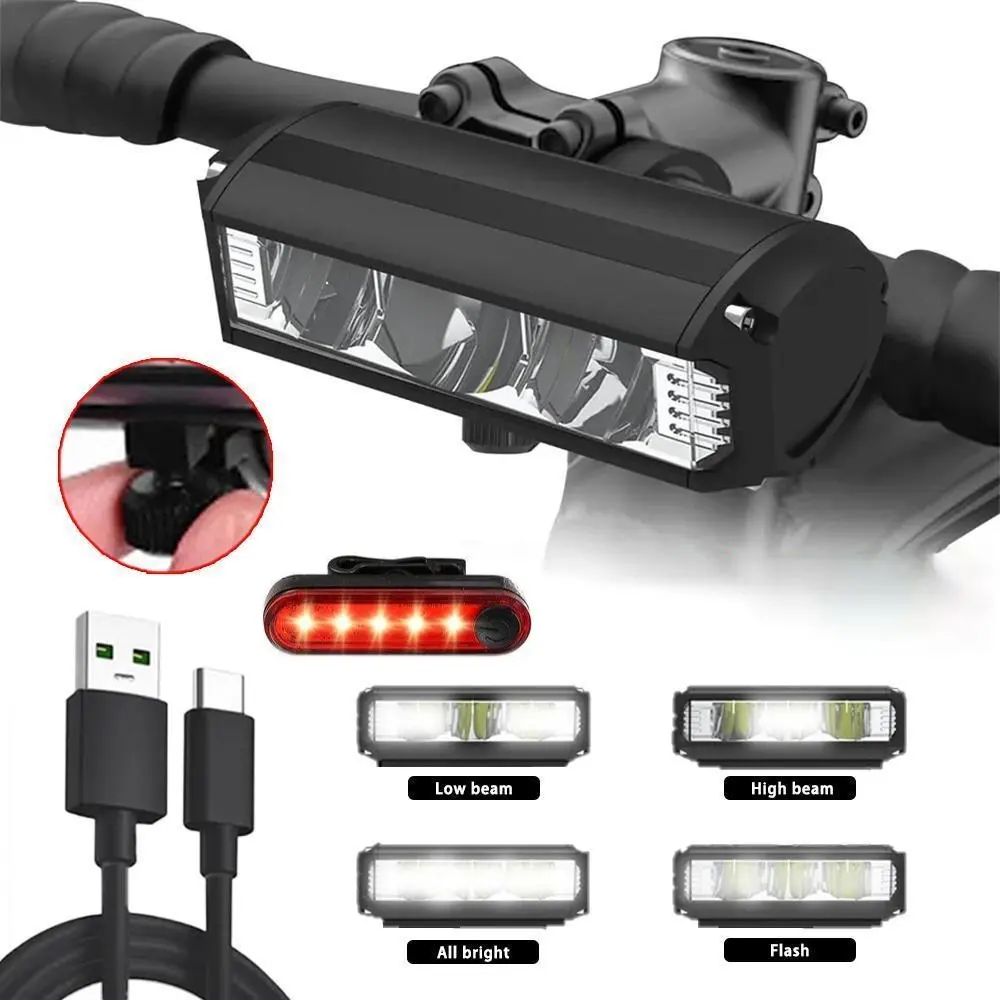 Bike Light Set for Night Riding,Bright LED Bicycle Light,USB Rechargeable Bicycle Headlight Set for Lightweight Folding EBike
