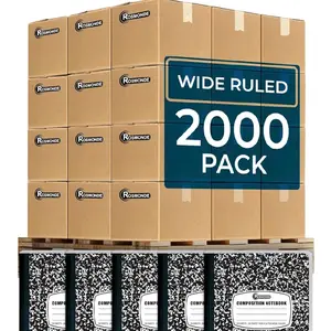 2000 Pack (Pallet) Composition Notebooks Bulk, Wide Ruled, Full Pallet of Notebooks, 200 Pages (100 Sheets), 9-3/4 x 7-1/2, Bulk Notebooks for School, Bulk Office Notebooks, 4-7 Days Transit