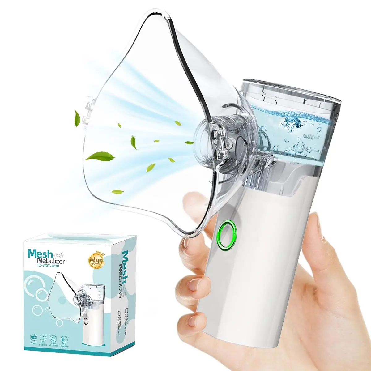 Portable Handheld Nebulizer, Rechargeable Mesh Spacer Machine with Accessories for Adult & Kid, Handheld Electric Atomizer for Breathing Issues