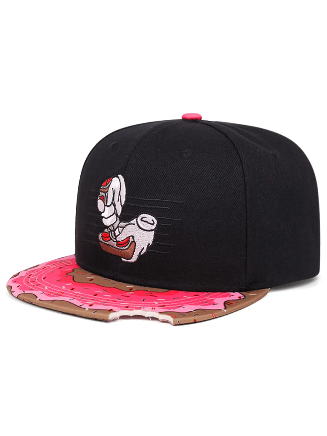 2026 New Creative Cartoon Hip Hop Hat Doughnut Printed Game Controller Embroidered Fitted Baseball Hat Outdoor Leisure Sports Sunshade Hat Daily Life Commuter Decorative Hat Street Fashion Personalized Skateboarding Hat Unisex Flat Edge Hat Adjustable Cap
