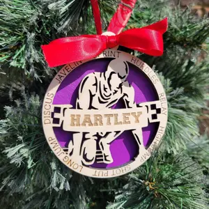 Personalized Track and Field Christmas Ornament Gift | Custom Runner Ornament for Track Athletes, Sprinters & Coaches | Track Christmas Gift