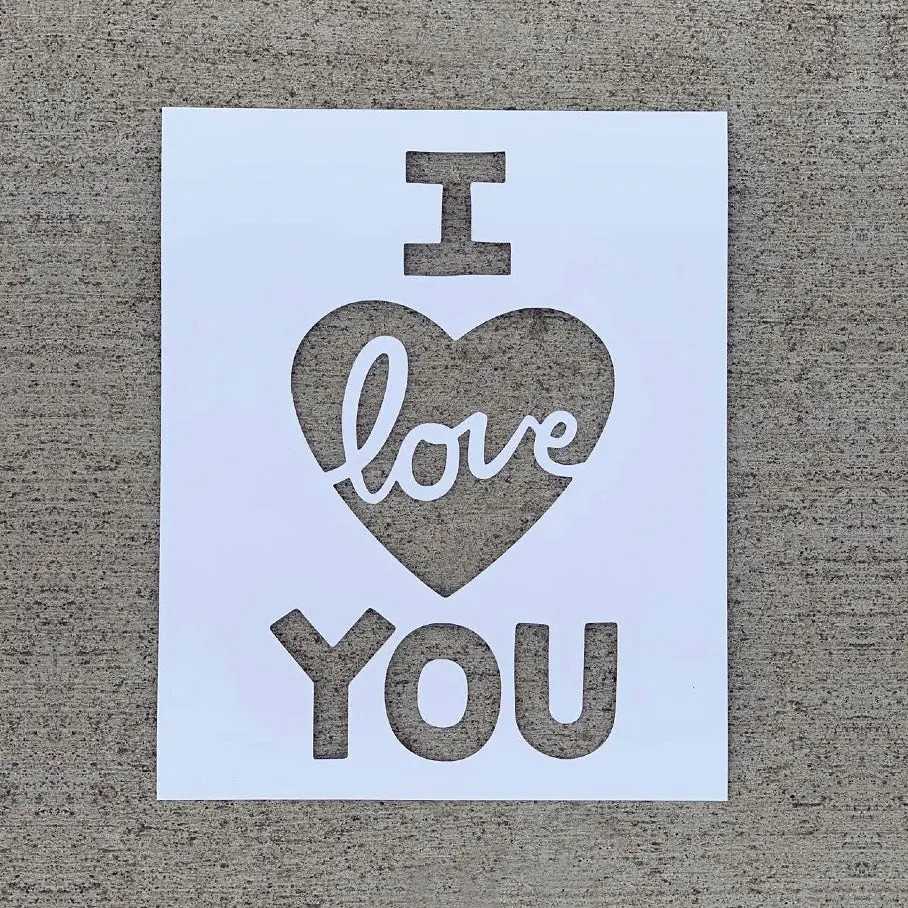 I Love You PopOut Stencil