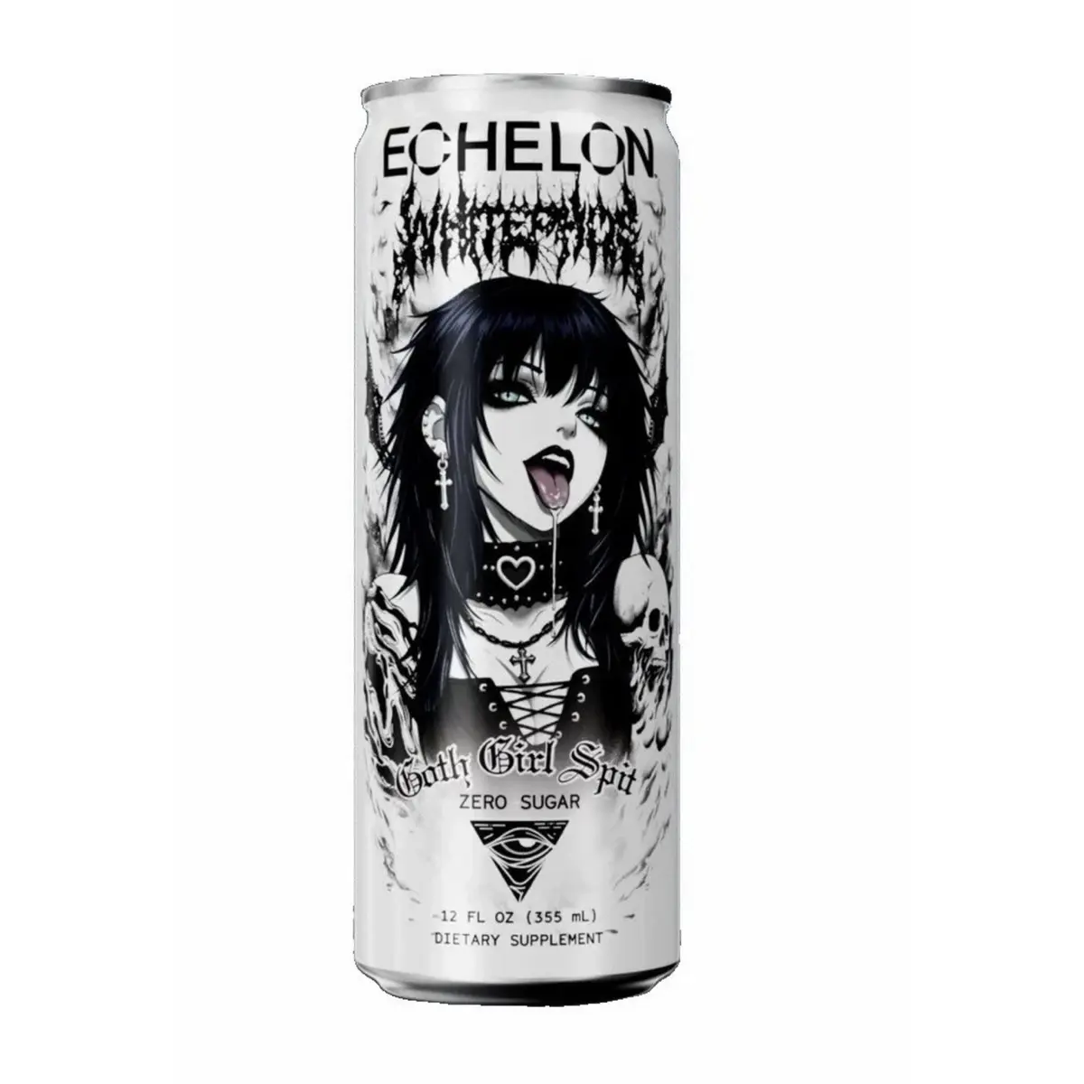 Echelon Winter's Goth Girl Spit Zero Sugar 12 Fl Oz 4 Pack of Single Cans Dietary Supplement Beverage