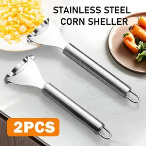 2 Counts Corn Peeler, Corn Prep Multi-Tool - Includes Silicone Cleaning Brush & Storage Pouch