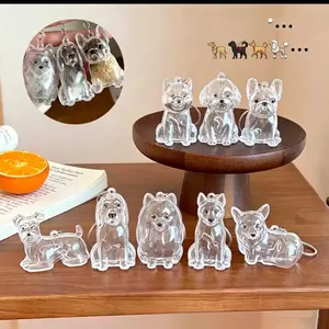 Cute Dog Shape Fur Memory Charm, Transparent Keepsake Charm for Bag, Keychain, and Display