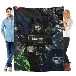 Call of Duty Simon Ghost Riley Fleece Blanket, Lt. Simon “Ghost” Riley Modern Warfare Blanket for Dad Husband, Task Force 141 Cozy Throw Blanket, Gamer Gift for Father’s Day Memorial Day 2026, Birthday Gift for Men Women Adults