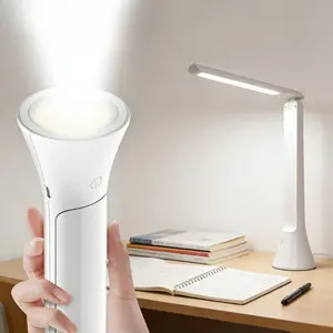 Portable Foldable LED Desk Lamp, Outdoor Camping Flashlight, USB Rechargeable Battery, Suitable for Reading and Learning, Eye-Care Light Bulbs