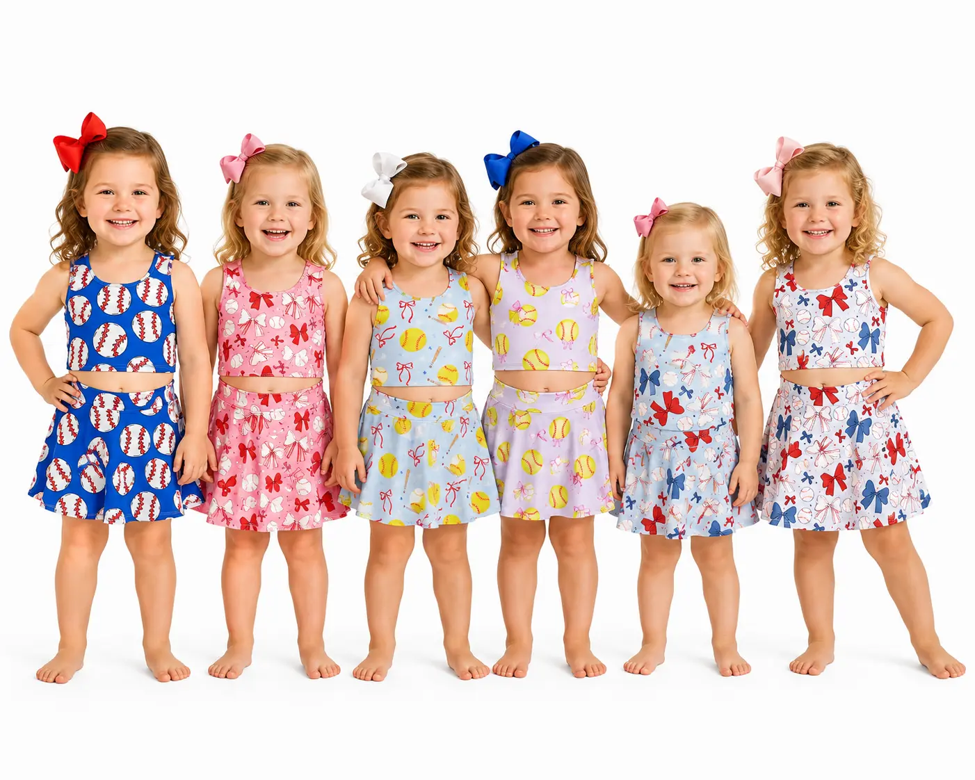 SummerVibes Girls' Athletic Baseball Dress - Girlie Casual Dresses, Kids' Sports Apparel for Playdate Games
