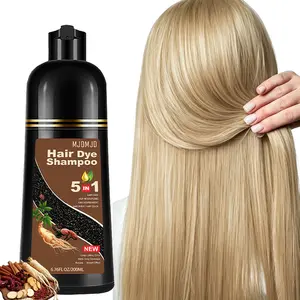 Blonde Brown 5-in-1 Hair Dye Shampoo, Instant Gray Coverage, Semi-Permanent Color, Moisturizing, Easy Use, Travel Size 200ml