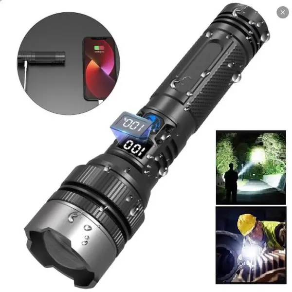 10W Power Aluminium Handheld Laser Cannon Flashlight, Laser Projection, High Brightness, Multi-Function, Long-Lasting Battery, Long-Range Portable for Home & Outdoor Work