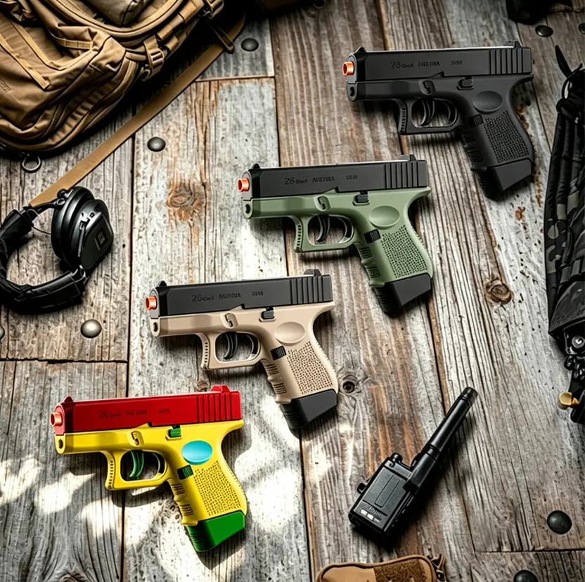 G26 Miniature toy gun—compact and portable—perfect for outdoor play and role-playing, bringing children lasting joy. Made of pure plastic, it is safe and non-toxic.