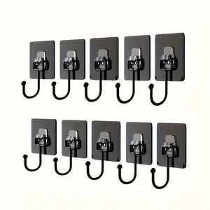 10. 15 Or 20 Asian Black/Golden 22 Pound (maximum) Large Adhesive Hooks, Suitable for Home Decoration, Household Storage And Organization, Utensil Garage Storage And Storage Products Garage Storage, Suspension Device Garage Storage Hooks