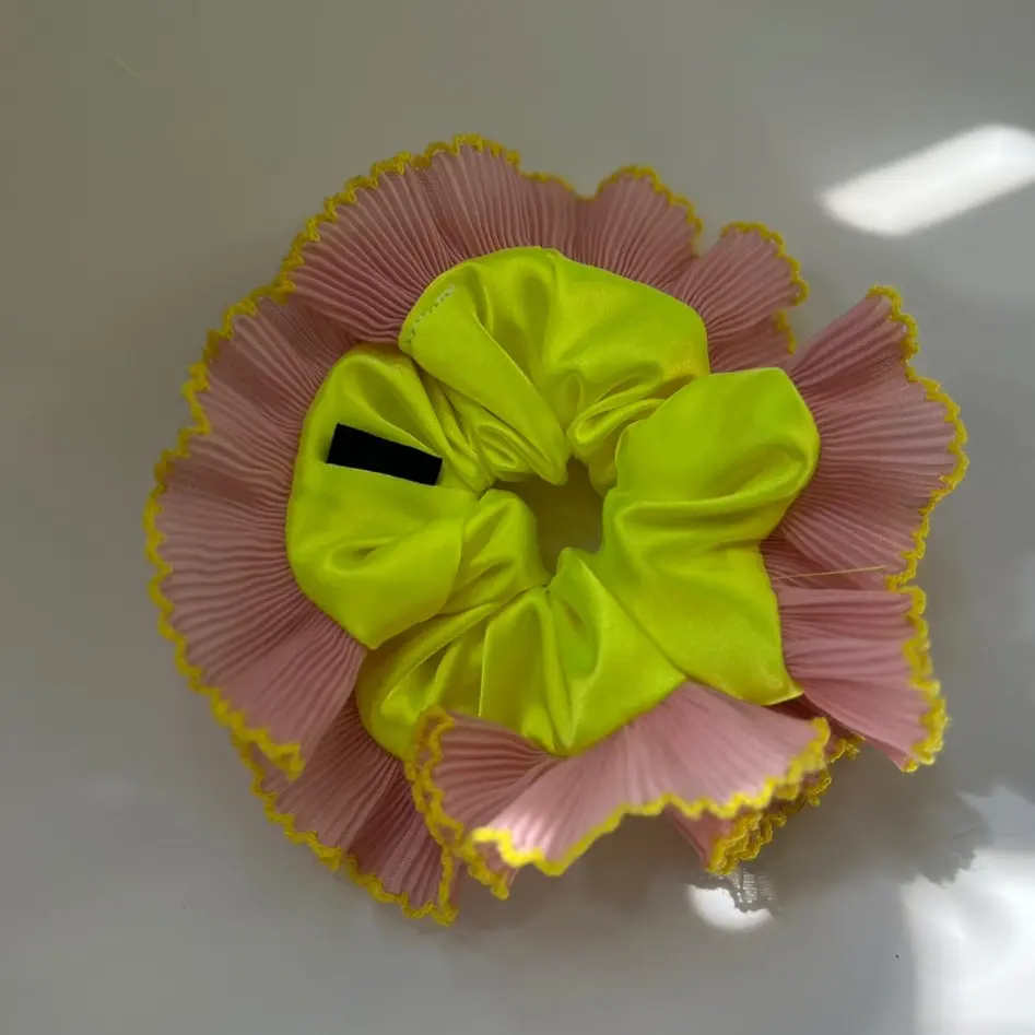 Neon cherry blossom scrunchie