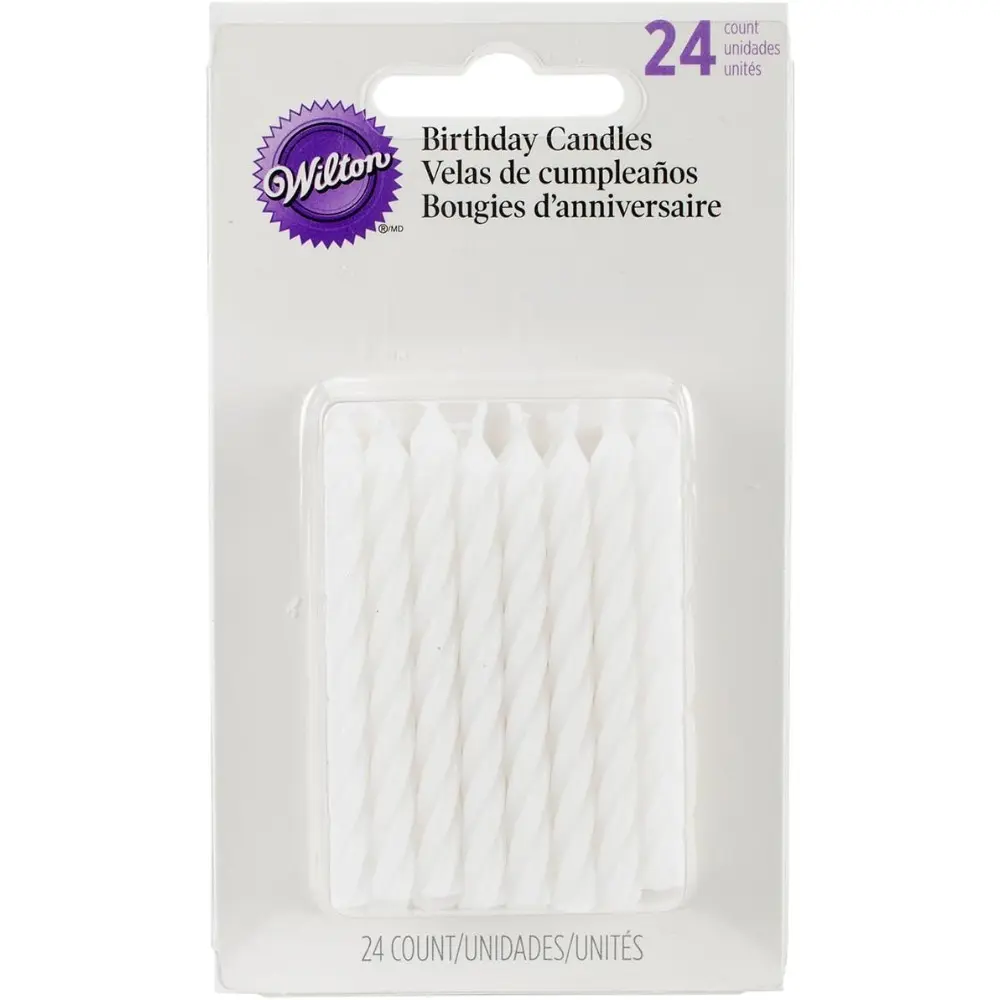 White Birthday Candles, Happy Birthday Candles For Celebrations, Weddings And Anniversaries, Spiral Candles, Birthday Decor, 24-Count, 2.5 in.