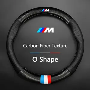 Carbon Fiber Suede Leather Steering Wheel Cover for Bmw, Compatible with M X1 X3 X5 X6 G20 G30 E39 E46 E87 E90 E92 F10 F15 F30 Models