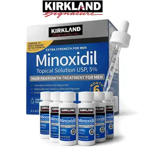 Kirkland Men's Anti-Hair Loss and Hair Growth Tonic, 5% Minoxidil Topical Solution, activates hair follicles, 6-month supply, 6-bottle pack, genuine product.