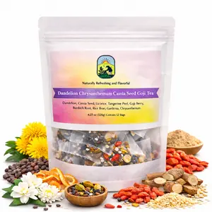 Wolfberry Dandelion Chrysanthemum Cassia Seed Goji Berry 12 Tea Bags Natural Botanical Floral Tea Blend 12 Bags x 10g (120g) Caffeine‑Free Wellness Herbal Tea, No Additives Natural Herbal Gift Tea Set for Relaxation and Daily Wellbeing Ritual Vitals Herb