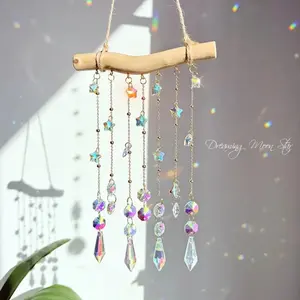 Star Crystal Rainbow Maker, Hemp Rope Sun Catcher, Prism Dreamy Multicolor Light, Bedroom Window Balcony Decor, Artistic Home Decor, Ornament, Unique Healing Gift