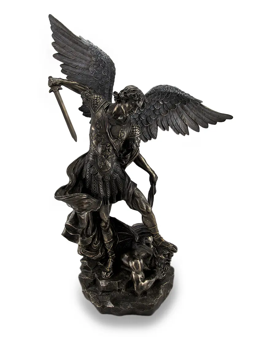 31in St. Michael vs. Lucifer Statue - Bronze Resin for Majestic Glory