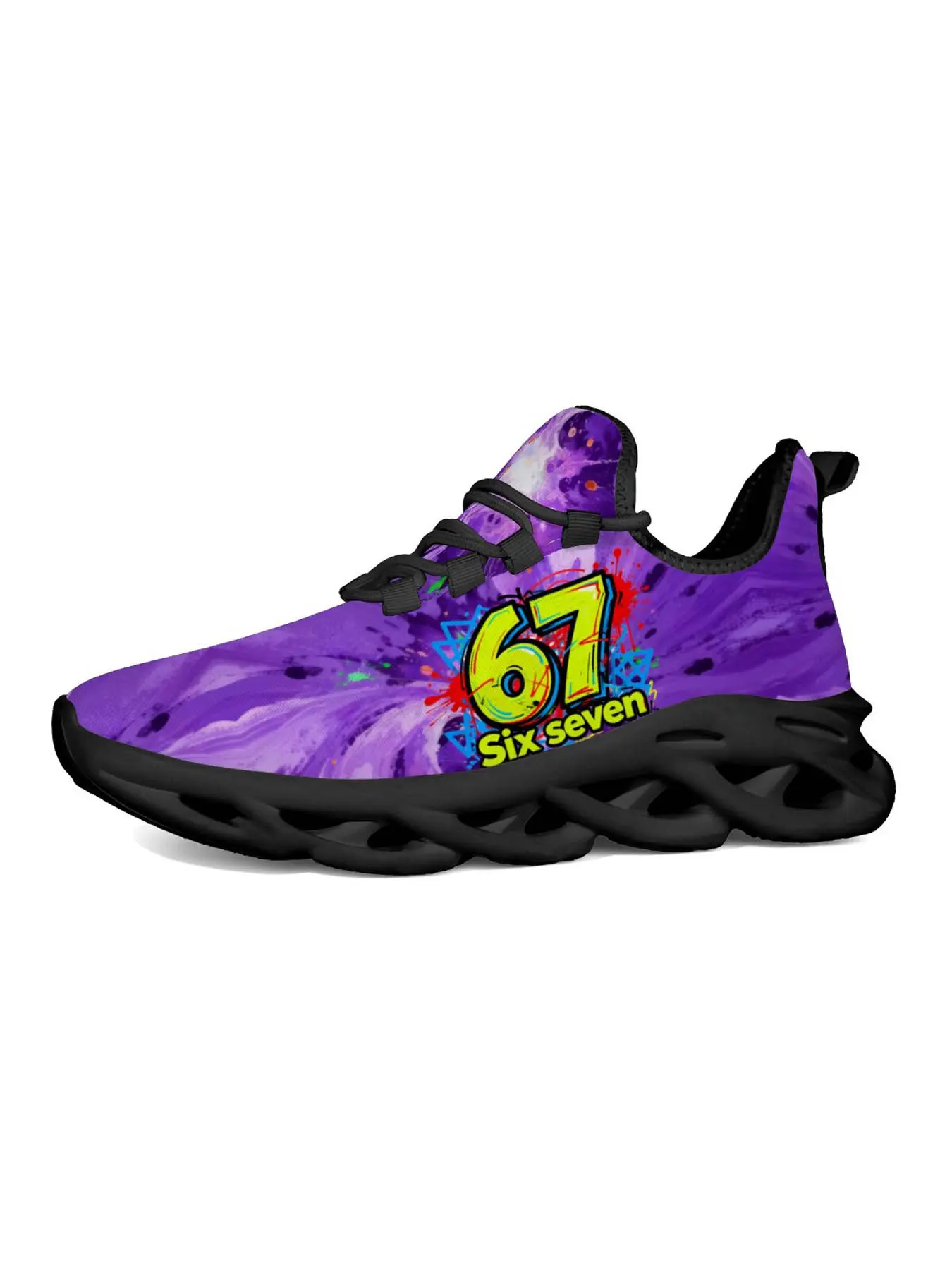 Trendy Graffiti Sneakers, Unique Print Fashion, Kids Graffiti 67 Art Style, Sole Classic, Vibrant Streetwear, Casual Trendy Trainers, Essential for Young Trendsetters
