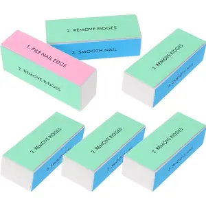 10pcs Sponge Nail Buffer Sandpaper Sponge Nail Files Multi-Function Polishing Block for Natural and False Nails Easy Step Shine Guide