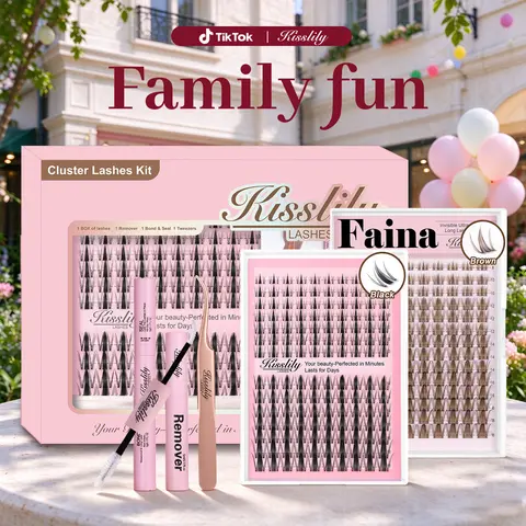 Natural Fairy| Kisslily Lashes Black/Brown Manga Spikey Lashes Cluster C Curl 168Pcs Ultra-Thin Invisible Band Individual Lash Clusters False Eyelashes Extension Wet Look Beginner Friendly Bond Seal Remover Makeup 8-18mm #tiktokshopstockup familyfun