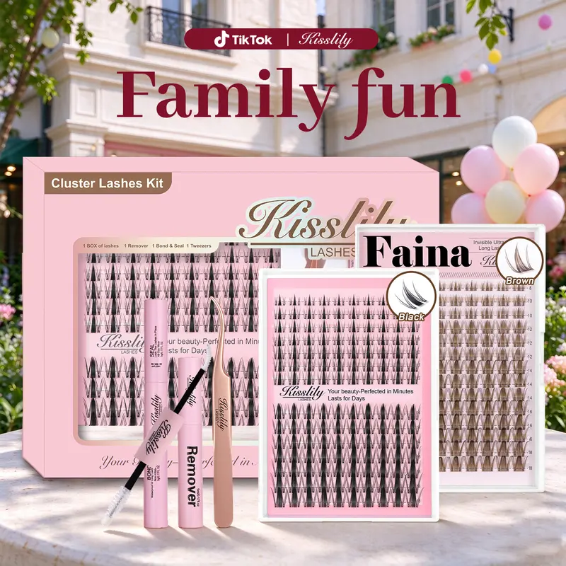 Natural Fairy| Kisslily Lashes Black/Brown Manga Spikey Lashes Cluster C Curl 168Pcs Ultra-Thin Invisible Band Individual Lash Clusters False Eyelashes Extension Wet Look Beginner Friendly Bond Seal Remover Makeup 8-18mm #tiktokshopstockup familyfun