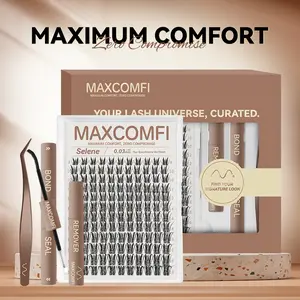 MaxComfi SELENE & APHRODITE Manga Lash Clusters - Long-Lasting, Waterproof & Super Soft DIY Extensions with Thin Band for a Natural, Airy Cute Look, Beauty Products, Cluster Lashes