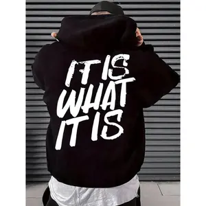 Stylish Mens Graphic Hoodie With Cozy Polyester And Kangaroo Pocket For Casual Comfort In Fall And Winter