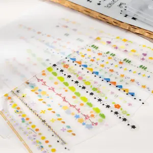 40 Sheets/bag Sticker Pack, Cute Divider Series Line Theme Stickers, Handmade Stationery Water Bottle Multi-Scene Decorative Stickers