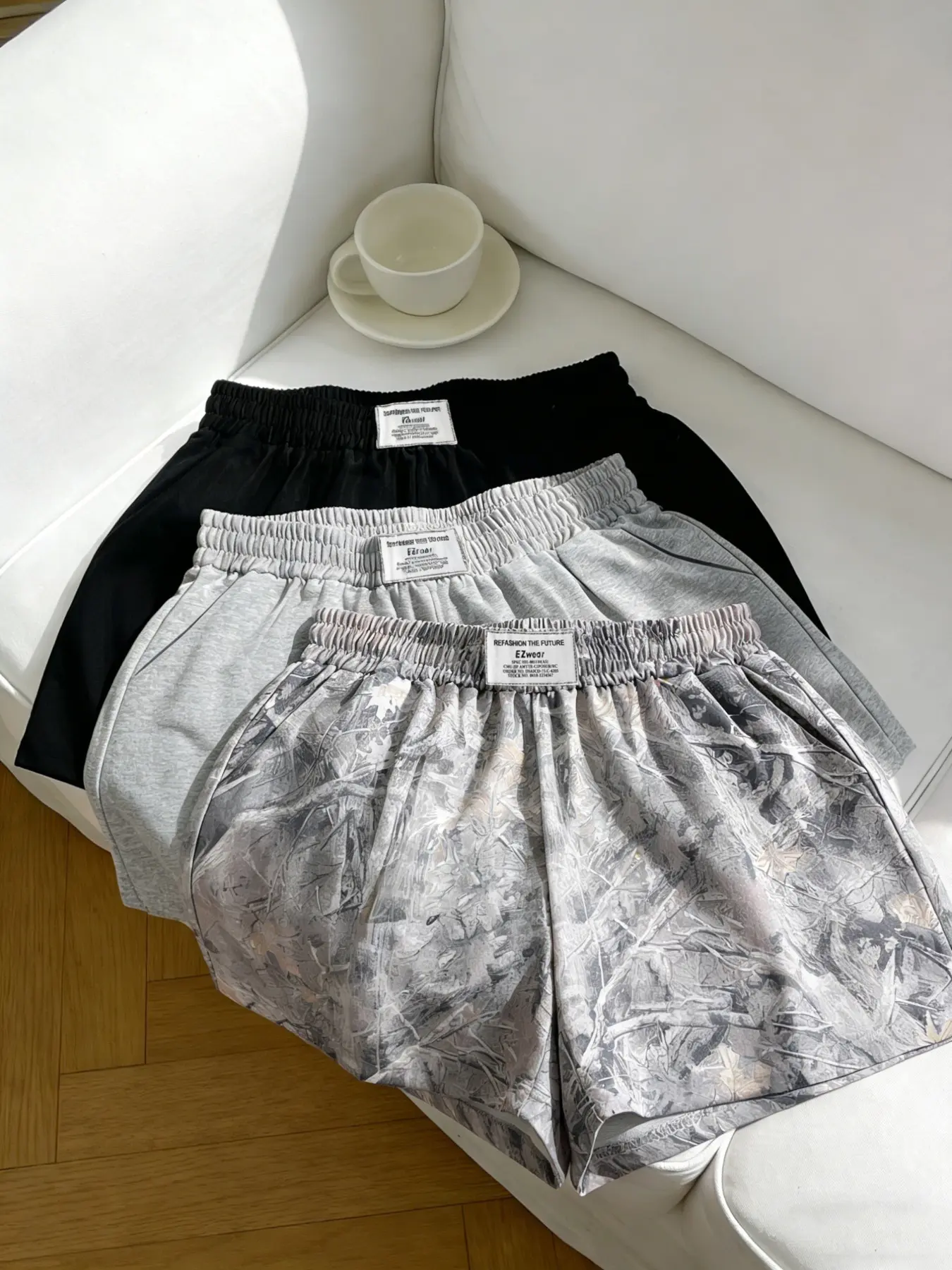 3-Pack Summer Women's Solid Color Camouflage Print Athletic Lounge Breathable Lightweight Summer Athleisure Casual Shorts, Everyday Casual Loose Fit Elastic Waist Sport Pockets, Fashion Street Style Bottoms