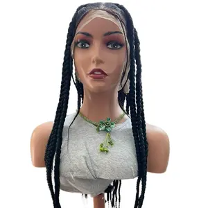 Full frontal lace big box braids wig with beads