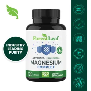 Forest Leaf 500mg Advanced Magnesium Complex - 5 in 1 Formula for Bones, Muscles, Nerves, Sleep, Energy - 500 mg Magnesium Supplement with Taurate, Malate, Bisglycinate (Glycinate) Chelate
