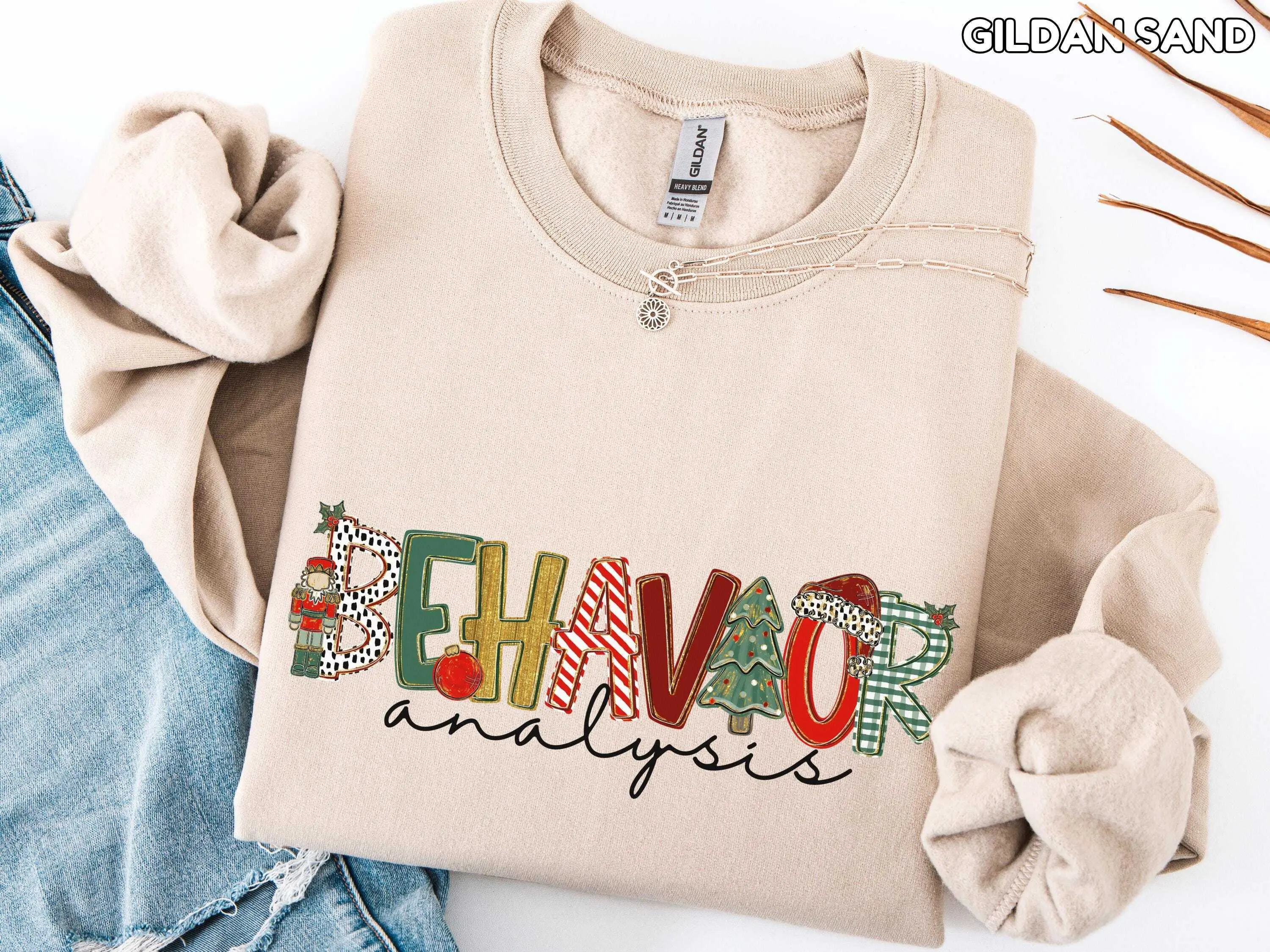 Christmas BCBA. T-Shirt / Sweatshirt & Hoodie ,   BCBA Christmas Shirt for rbt Shirt, Holiday Behavior Analysis Shirt aba Group Shirt Clothes Crewneck