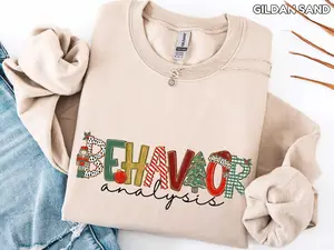 Christmas BCBA. T-Shirt / Sweatshirt & Hoodie ,   BCBA Christmas Shirt for rbt Shirt, Holiday Behavior Analysis Shirt aba Group Shirt Clothes Crewneck