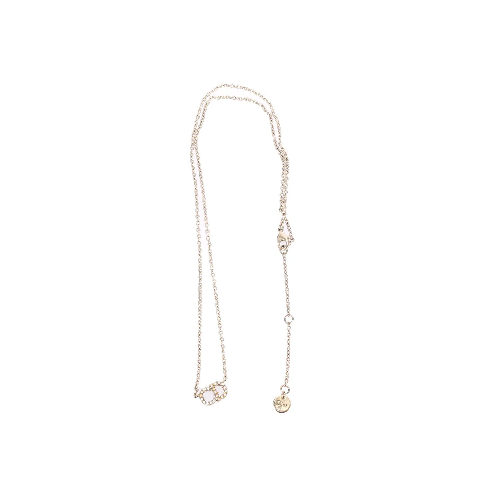Pre-owned Dior CD Logo Gold Tone Metal Necklace 59333463