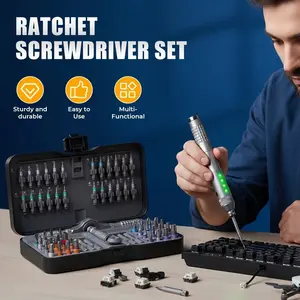 66 in 1 Ratchet Screwdriver Set, Includes 62 Magnetic Bits, Portable Multi-Functional Handle, Ideal for Watches, Glasses, Phones, and Laptops, Magnetic Precision Screwdriver, Multipurpose Screwdriver, Magnetic Screwdriver Tools