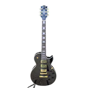 Black Beauty Electric Guitar HHH Pickup Golden Hardware Solid Body Rosewood Fingerboard 22 Frets White Binding