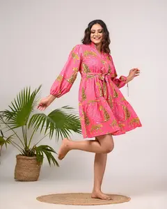 Women's Pink Leopard Print Mini Dress
