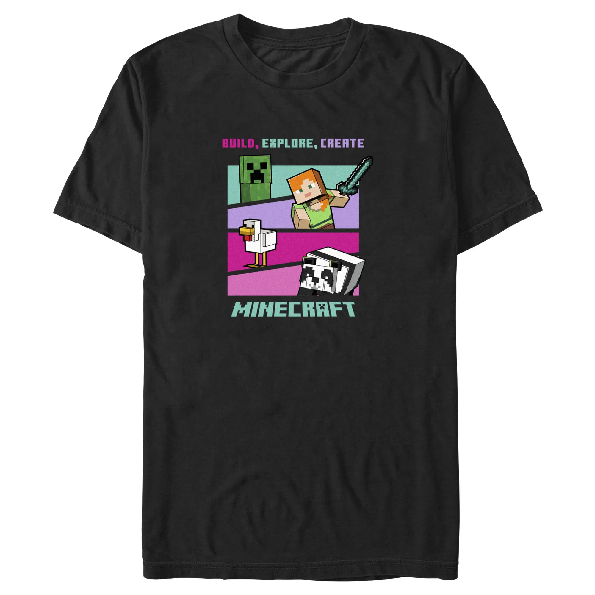 Men's Minecraft Build Explore Create Logo T-Shirt