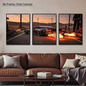 3 Counts/set,No Frame,Only Canvas,Modern Style,Car Pattern Unframed Painting,Wall Art Decor Living Room Bedroom Office,Home Decoration,Perfect Gift