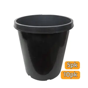 Green Oasis 15 Gallon Nursery Pots - Premium Injection Molded Black Plastic Plant Pots, Heavy Duty Commercial Grade with Drainage Holes - Perfect for Large Trees, Shrubs & Vegetables
