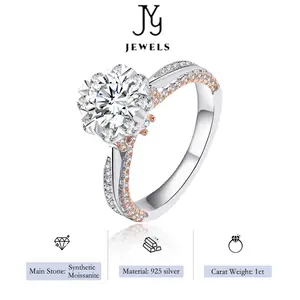 【JYJZZ122】（luminescence）Synthetic Moissanite S925 Silver 1 CT Light Luxury Engagement Bow Corsage ring, Wedding  Ring Gift, Birthday Gift。