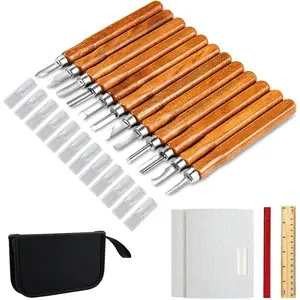 Wood Carving Knife Set, 20 PCS Wood Carving Kit Carbon Steel Wood Hand Carving Tool for DIY Sculpture Carpenter Experts Beginners