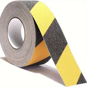 Anti Slip Safety Grip Tape Non Skid Tread Safety Tape With High Traction Grit Yellow & Black Marking Self-Adhesive Tape Hazard Caution Warning Tape