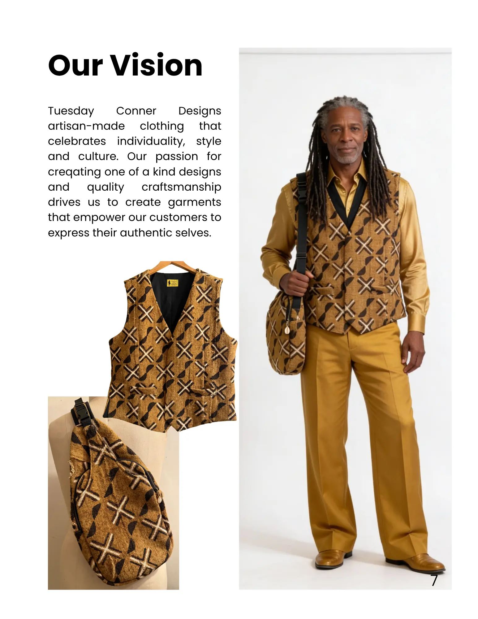 Authentic Mudcloth Waistcoat & Vest for Men & Women | Handwoven Mudcloth from Mali | Handmade in America