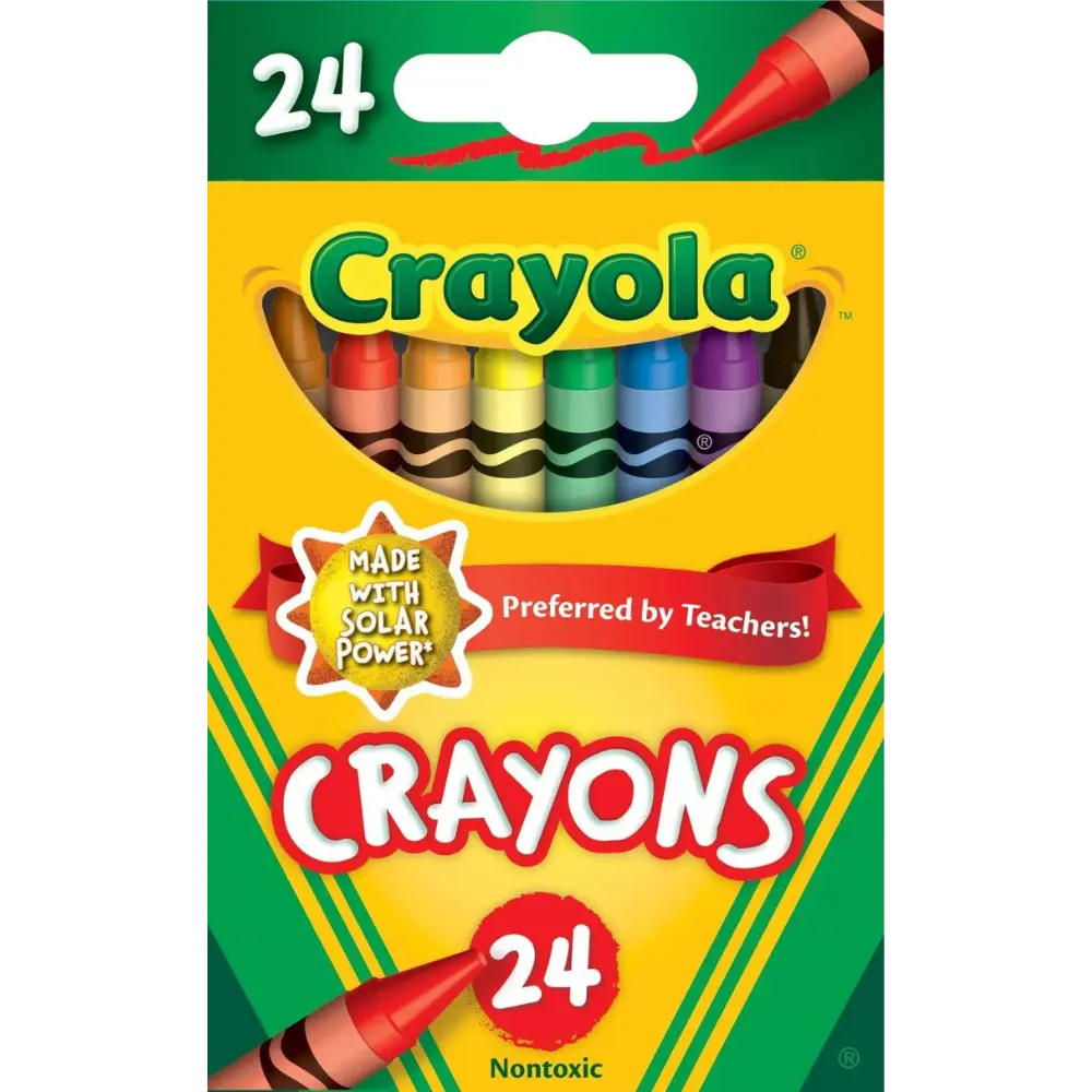 Crayons, 24 Count - Assorted Colors for Creative Projects and Classroom Essentials