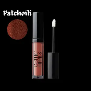 LUXURY GODDESS Liquid Velvet Lipstick METALLICS Patchouli - Crystal Infused Deep Golden Red Brown Matte Lipstick with Matching Spice Pencil - Gloss